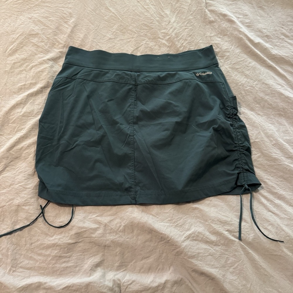Columbia Womens Large Skort Teal Green Outdoor Casual Ruched Cinch Anytime - Picture 4 of 7